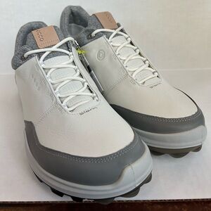 NEW ECCO MEN'S GOLF BIOM HYBRID 3 SHOES . SIZE 11-11.5 . COLOR -WHITE/GRAY